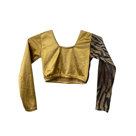 Whirl A Weve Dance Creation Top Child Large Animal Print Long Sleeve Performance - Picture 2 of 7